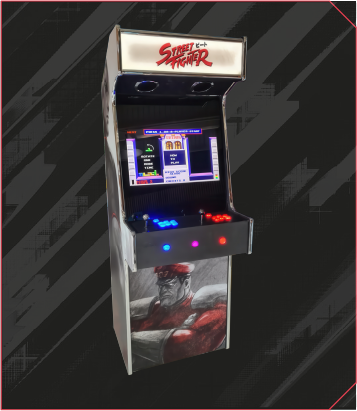 a video game machine with a screen and buttons