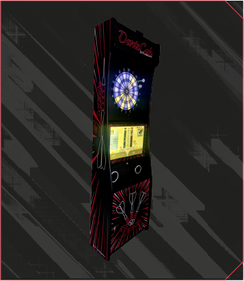 a black and red arcade game