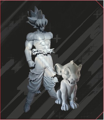 a statue of a man and a lion